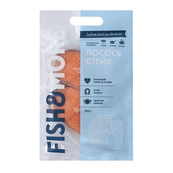 Лосось Fish&More стейк на коже 500 г