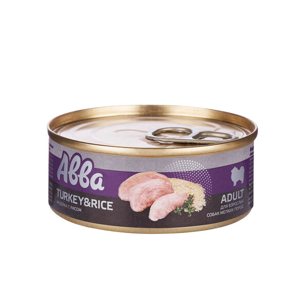 Консервы для собак мелких пород Premium Adult с индейкой и рисом