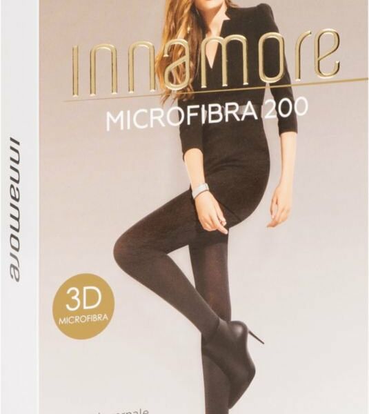 Колготки женские Microfibra (Микрофибра) 3D цвет: nero/ черный размер 2, 200 den ТМ Innamore (Иннамор)