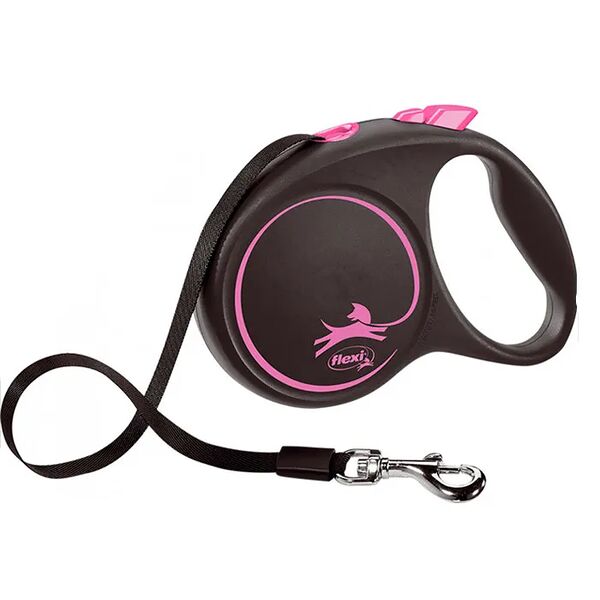Flexi рулетка Black Design M до 25 кг (5 м лента) Розовый