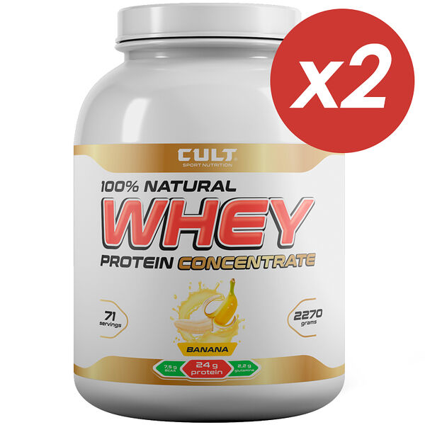 Cult Whey Protein Concentrate 75 банан 4540 грамм 2 шт по 2270 г