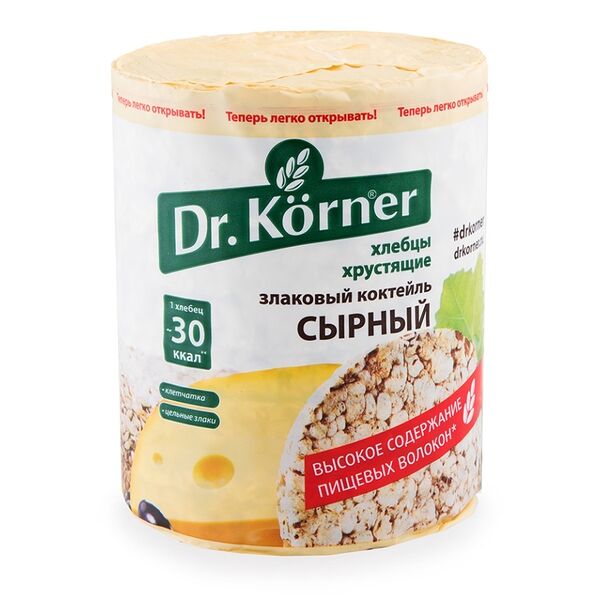 Хлебцы мультизлаковые Dr. Korner злаковый коктейль сырный, 100 г