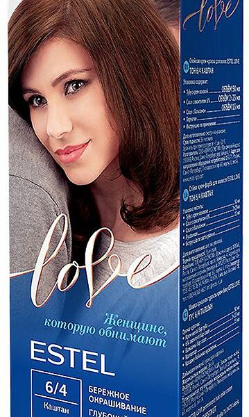 Стойкая крем-краска для волос Estel Love тон 6/4 Каштан
