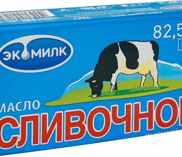 Масло сладкосливочное Экомилк Традиционное несолёное 82.5%, 380г