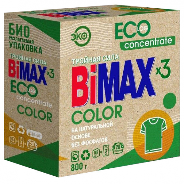 Стиральный порошок BiMax ЭкоТройная сила Color