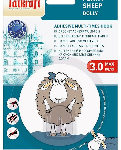 Крючок Tatkraft Funny Sheep Dolly адгезивный