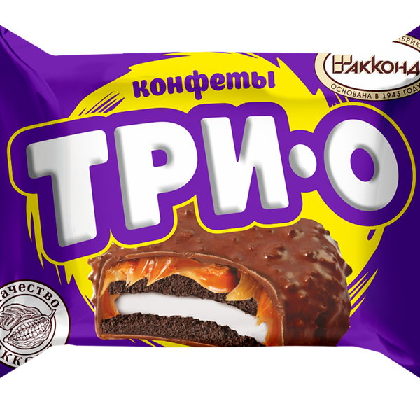 Конфеты АККОНД Трио печеньем и карамелью, вес 