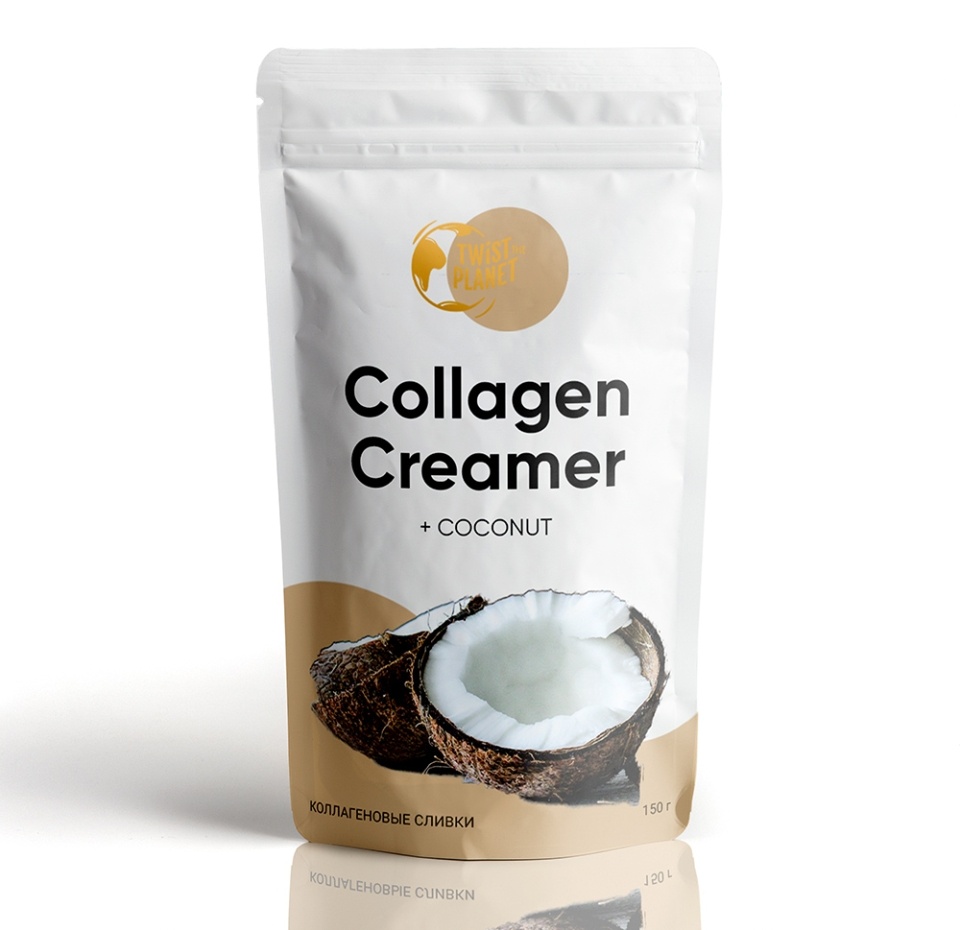

Коллагеновые сливки Twist the planet Collagen Creamer с кокосом 150 г, Россия