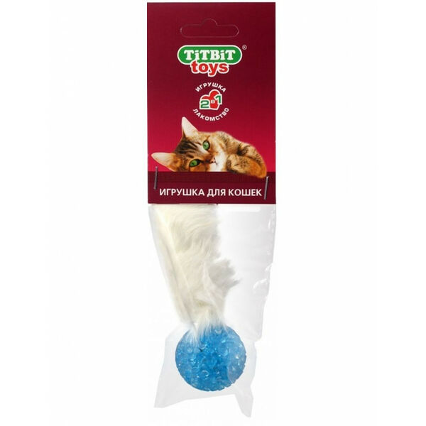 TiTBiT Хвост кроличий (игрушка для кошек)-мягкая упаковка 12 г