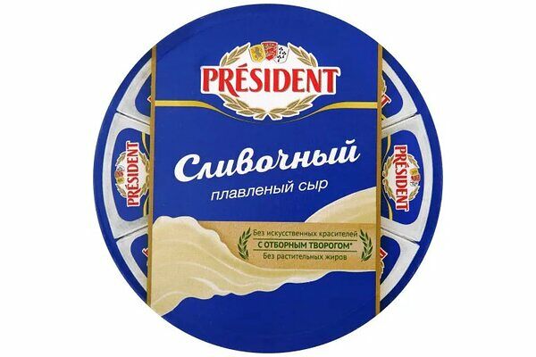 Сыр плавленый President сливочный 45%