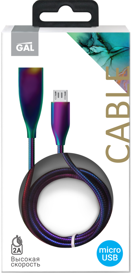 

Кабель GAL 7340 USB A – micro USB 2A, металлический, 1м