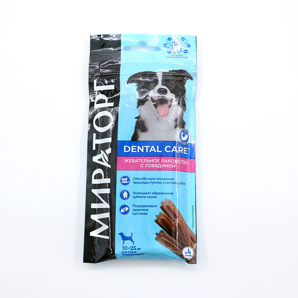 Жевательное лакомство для собак средних пород Мираторг Dental Care с говядиной 70г