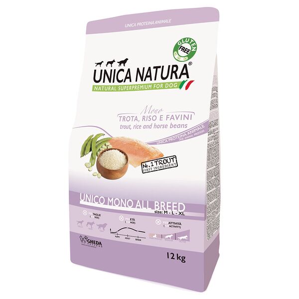 Сухой корм UNICA для собак всех пород с форелью