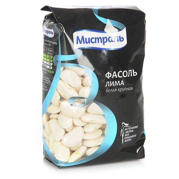 Фасоль Мистраль Лима белая крупная 450 г