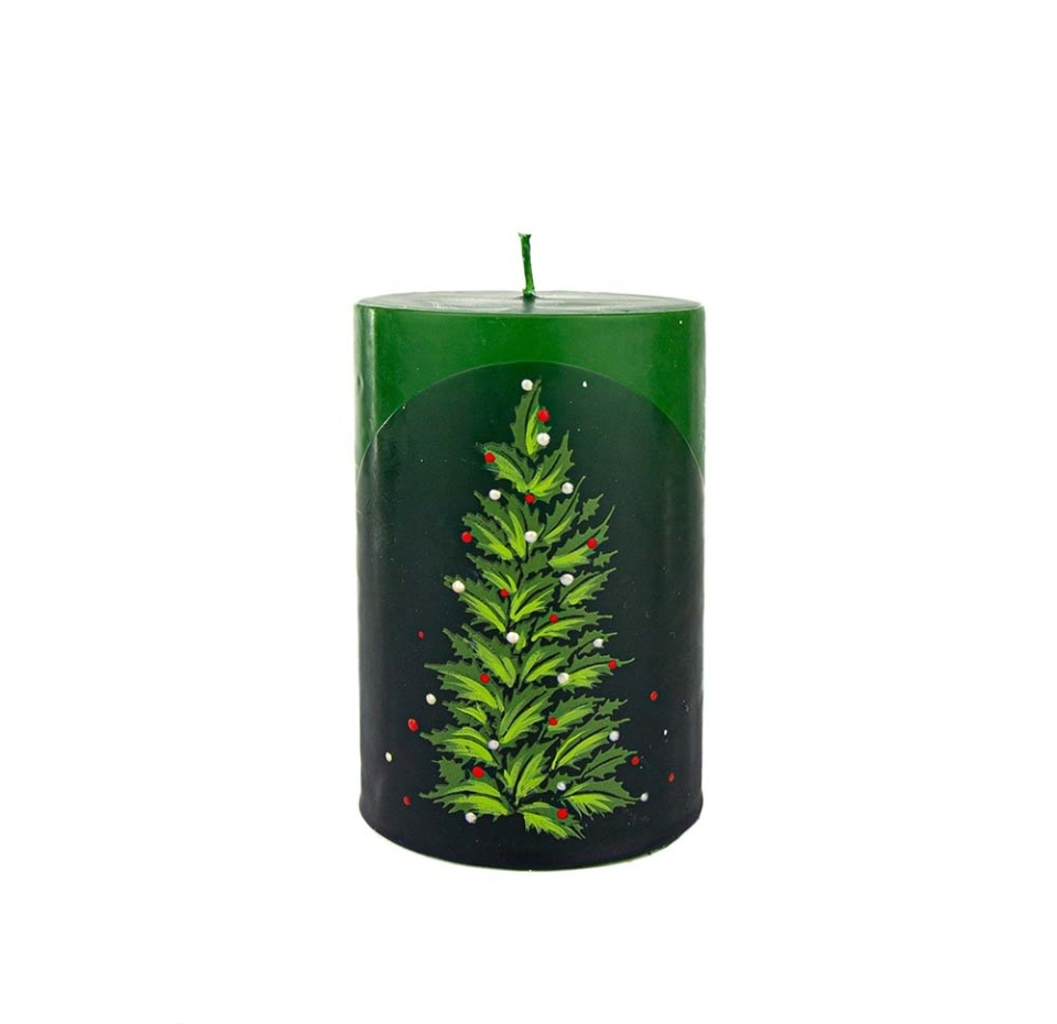 

Свеча-столбик Candles Пушистая елочка зеленая 10см, Литва