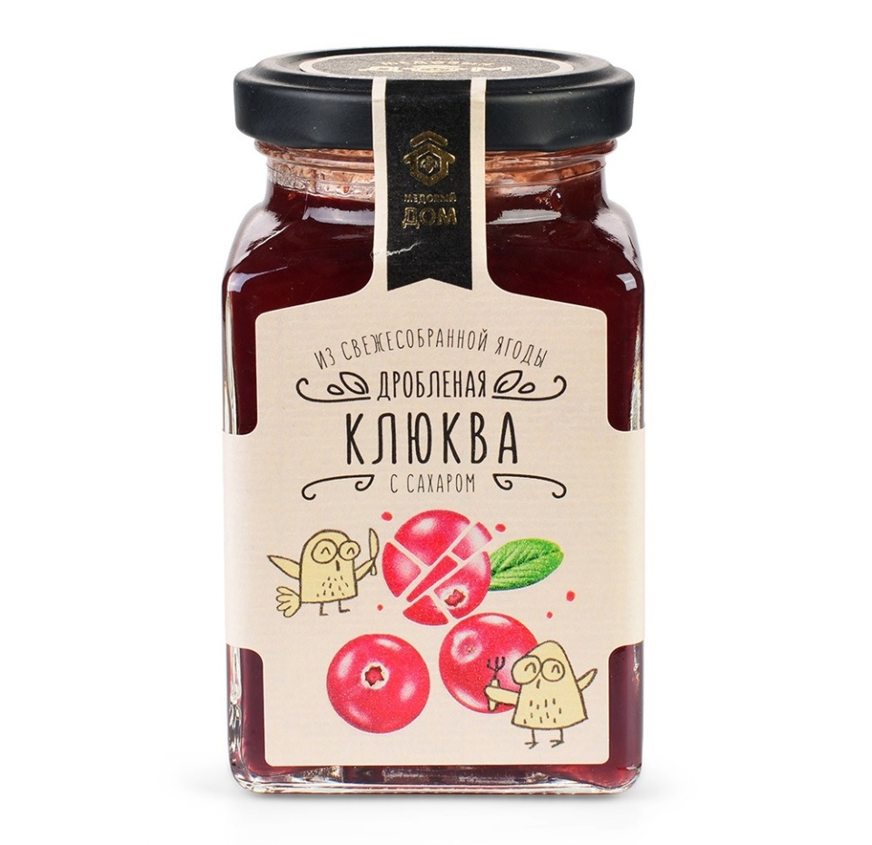 

Клюква Медовый Дом дроблёная с сахаром 290г Россия