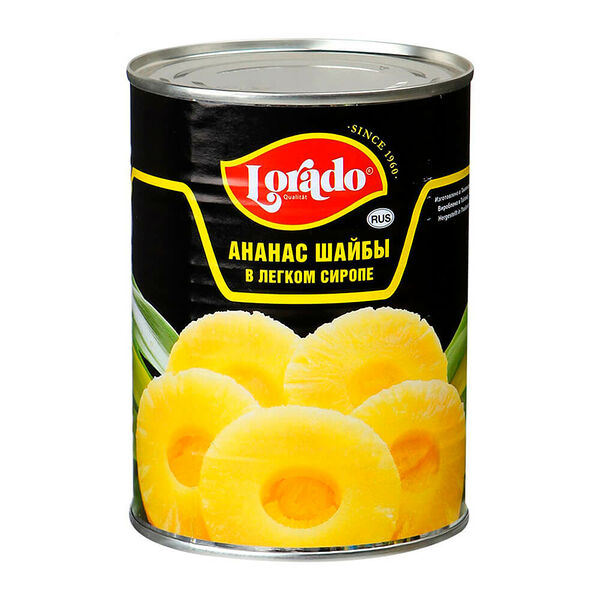 Ананасы Lorado 580 мл. Шайба ж\б