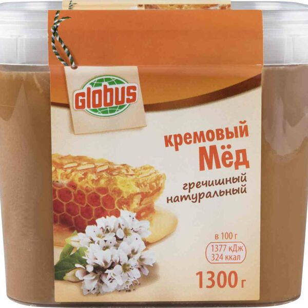 Мёд кремовый Глобус гречишный натуральный