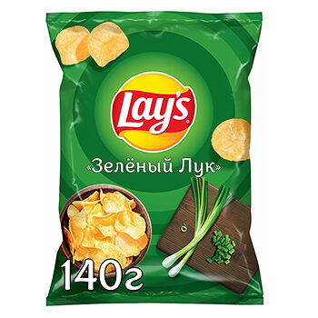 Чипсы картофельные Lay's Зеленый Лук, 140 г