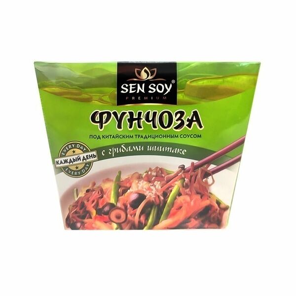 Фунчоза, SenSoy, с грибами шиитаке, 125 г