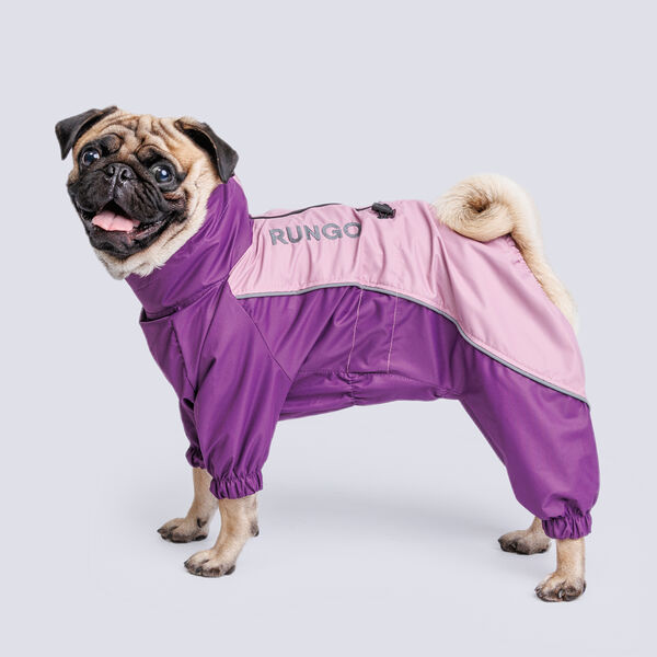 Дождевик для мопса, 34x57x34 см, пудра (девочка)