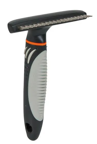 Trixie Расческа-грабли для кошек и собак с крутящимся переменным зубом, пластиковая ручка 10х15см