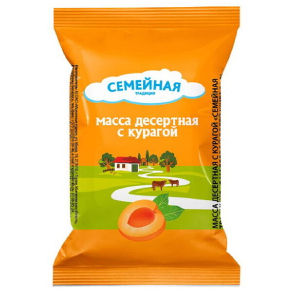 Масса десертная Семейная традиция с курагой 20% флоу пак 180г Молочные горки
