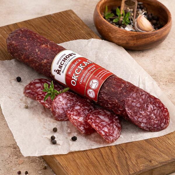 МясновЪ колбаса Окская сырокопченая полусухая