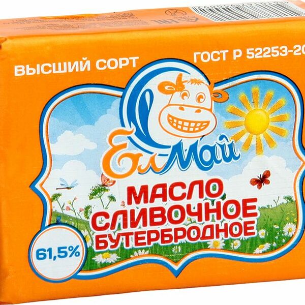 Масло ЕлМай Бутербродное сливочное 61.5% 160г