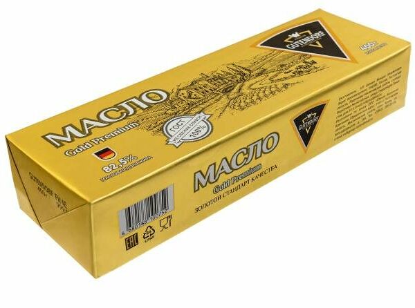 Масло сливочное Gutendorf Gold Premium сладко-сливочное несоленое 82,5% БЗМЖ, 400 г