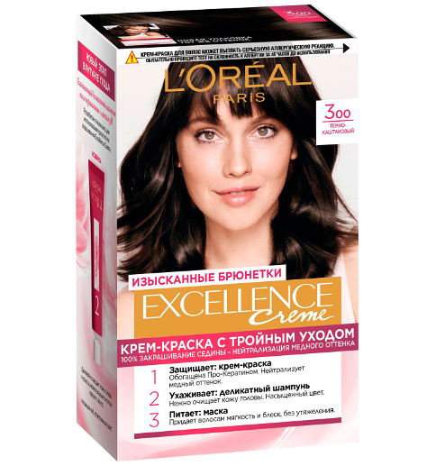 Крем-краска для волос Loreal Paris Excellence creme 300 Темно-каштановый
