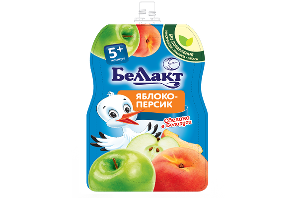 Пюре фруктовое Беллакт яблоко и персик с 5 месяцев 
