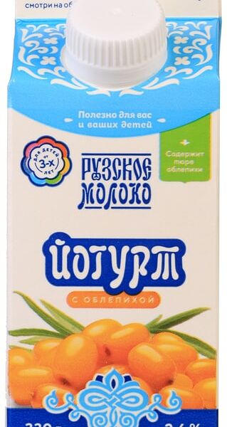 Йогурт питьевой Рузский с облепихой 2.6% 330мл