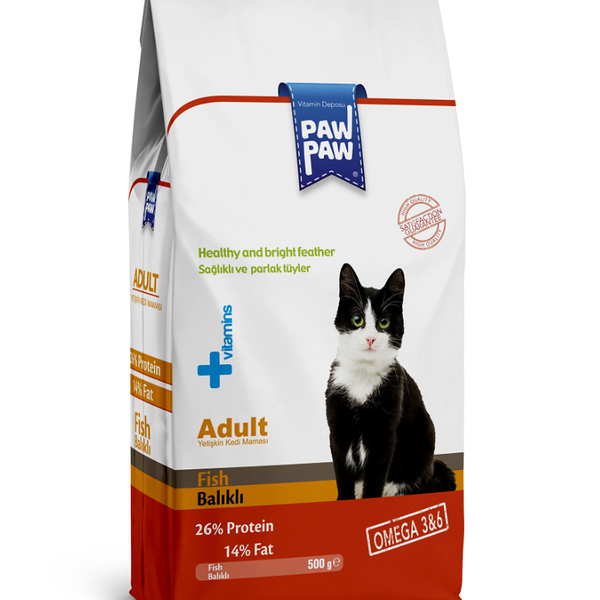 Сухой корм для кошек Pawpaw Adult Cat Food with Fish с рыбой, 500 г