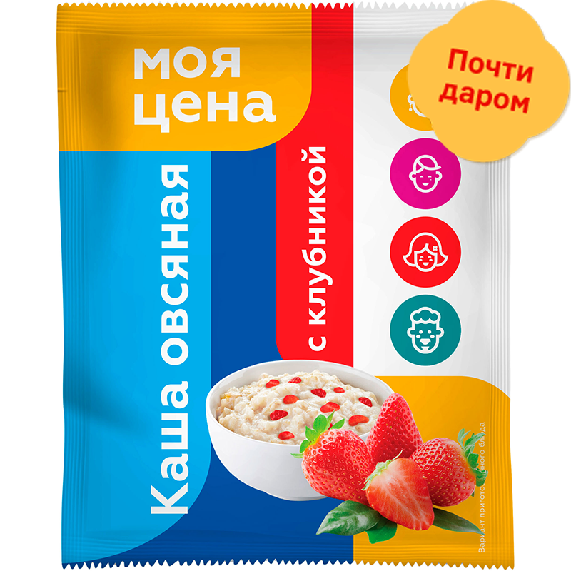 

Каша Моя цена овсяная клубника