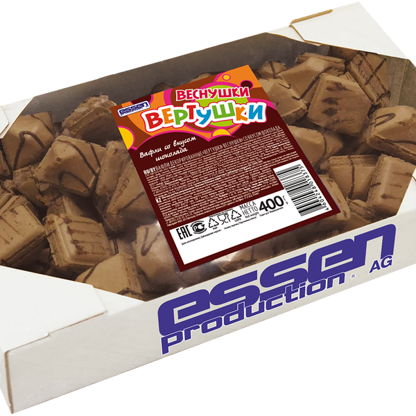 Вафли Веснушки-вертушки со вкусом шоколада, 400 г