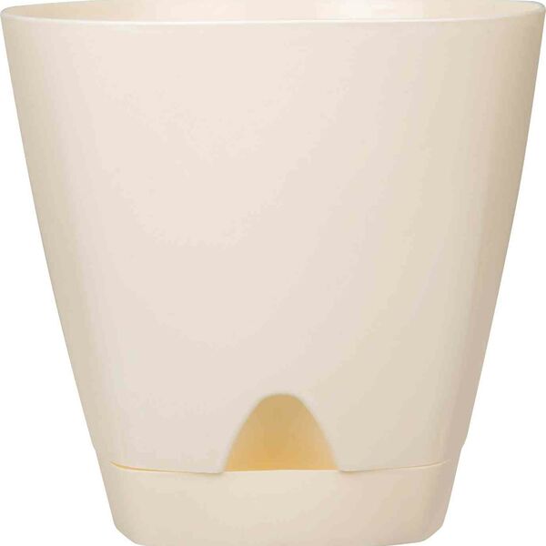 Горшок для цветов Amsterdam InGreen с прикорневым поливом, цвет: сливочный 200х200х190 мм