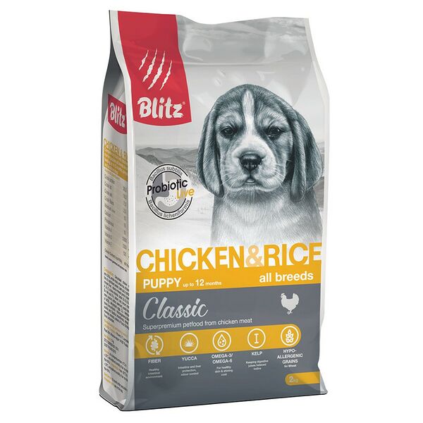 Корм для щенков BLITZ Курица, рис