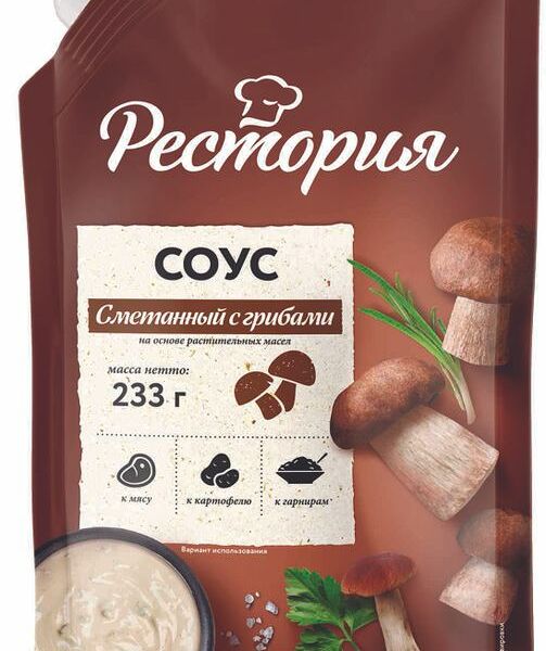 Соус Рестория Сметанный с грибами 42% 233г