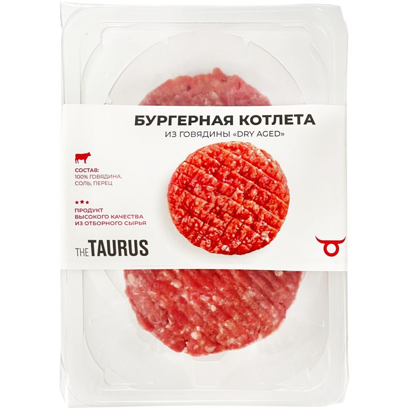 

Котлета Taurus Dry aged Бургерная из говядины охлажденная 320 г