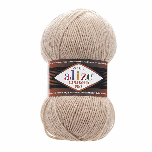 Пряжа ALIZE 'Lanagold fine' 100 гр. 390м (49%шерсть, 51% акрил)(05 бежевый)