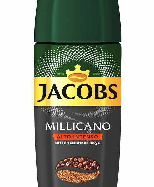 Кофе растворимый Jacobs Millicano Alto Intenso с добавлением молотого, 90г