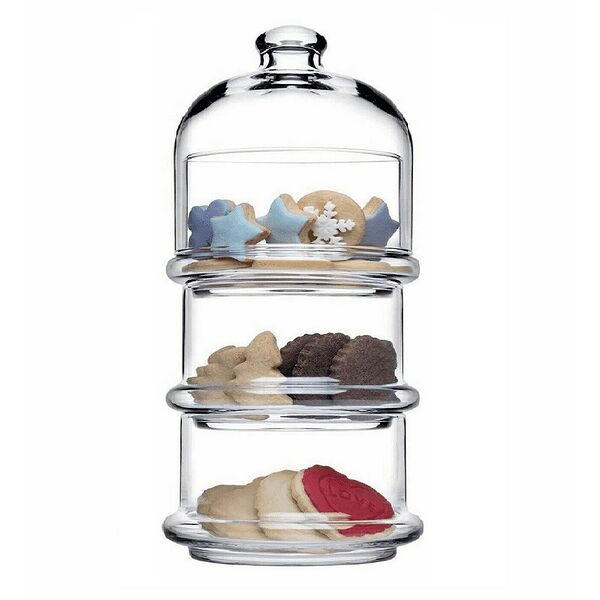 Банка тройная Pasabahce Villa Patisserie с крышкой, стекло