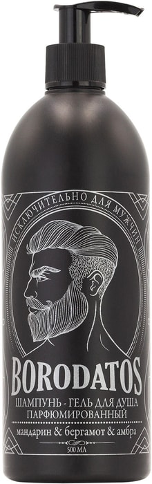 

Шампунь-гель для душа Borodatos мандарин бергамот амбра 500 мл