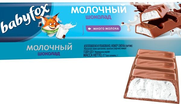 Шоколад Babyfox Молочный с молочной начинкой 45г