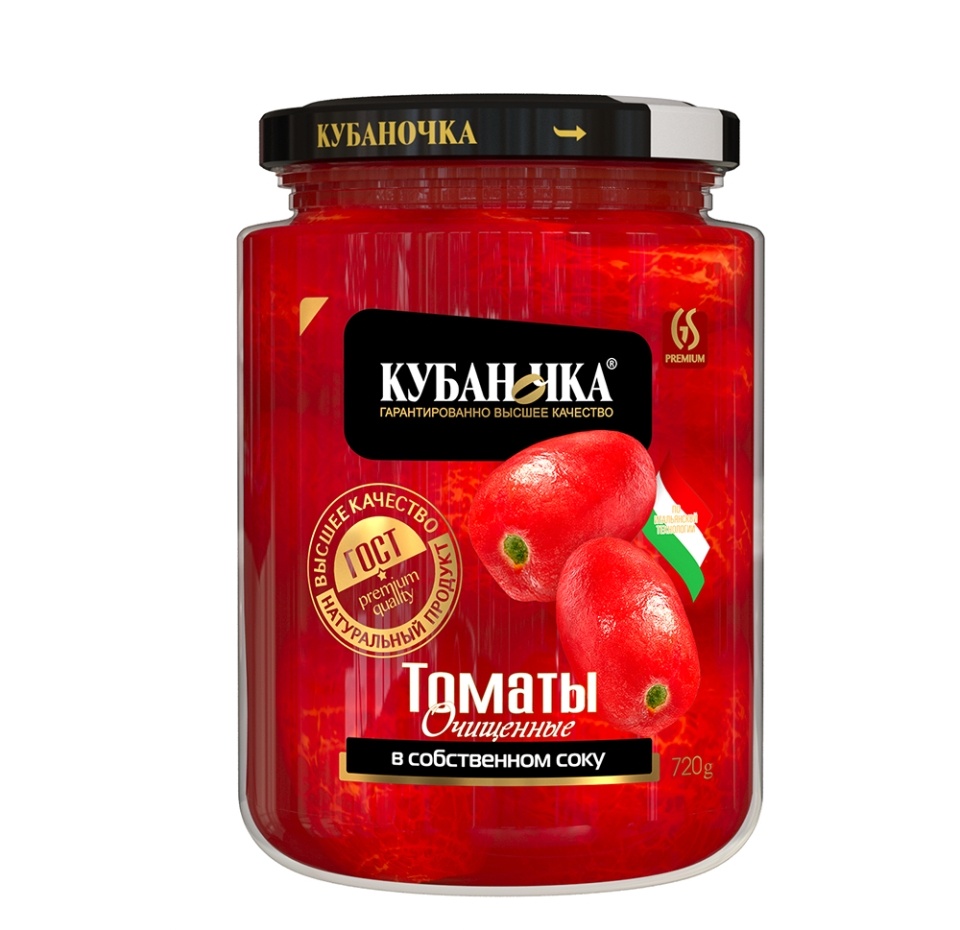 

Томаты Кубаночка очищенные в собственном соку, 720 г