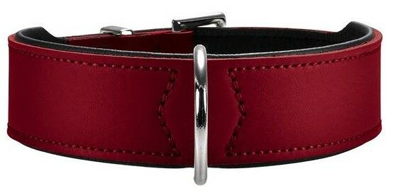 Hunter ошейник кожаный Basic 47-54 см., Красный