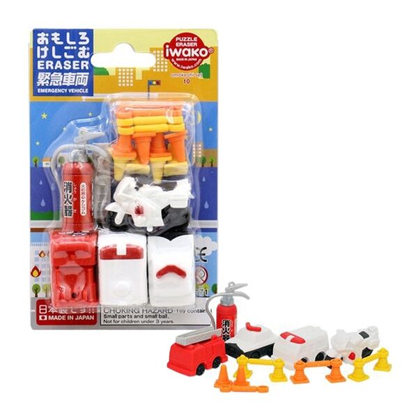 Набор ластиков Iwako Машины служб спасения 10 шт.