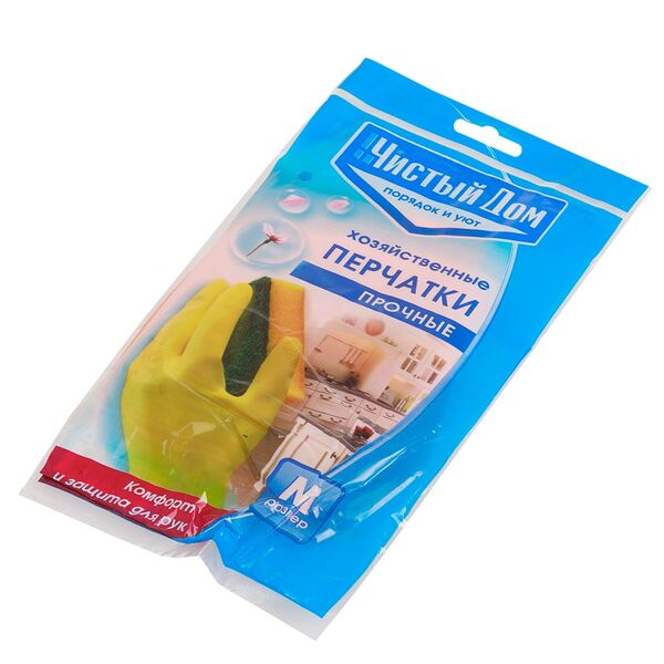 Перчатки хозяйственные Чистый Дом прочные, латекс, размер M