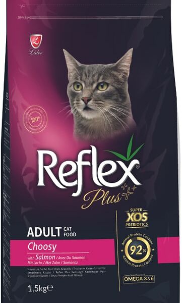 Сухой корм для кошек Reflex Plus Adult Cat Food Сhossy для привередливых с лососем 1.5кг